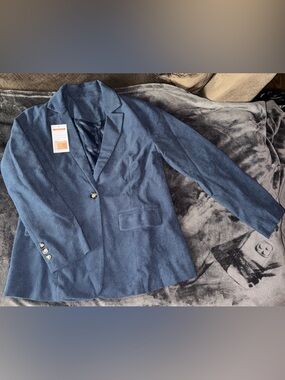 Women's Blue Corduroy Blazer